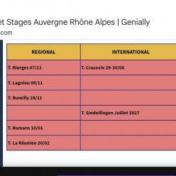 CALENDRIER TOURNOI CADET